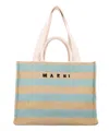 Marni Striped Dual Handle Tote Bag In Multicolor