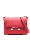 Marni Medium Trunkaroo Leather Shoulder Bag In Red