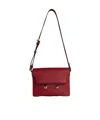 Marni Medium Trunkaroo Leather Shoulder Bag In Red