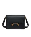 Marni Womens Black Trunkeroo Branded-hardware Leather Shoulder Bag In Black