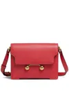 Marni Medium Trunkaroo Leather Shoulder Bag In Orange