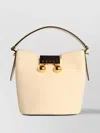 Marni Medium Trunkaroo Leather Shoulder Bag In White