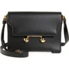 Marni Black Leather Trunkaroo Medium Shoulder Bag In 00n99 Black