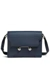 Marni Medium Trunkaroo Leather Shoulder Bag In Blue