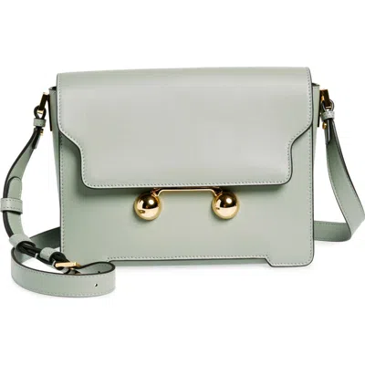 Marni Medium Trunkaroo Leather Shoulder Bag In Storm