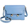 Marni Blue Leather Trunkaroo Medium Shoulder Bag In Sky/blue