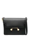 Marni Medium Rectangular Shoulder Bag With Flap In Black