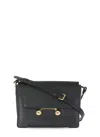 Marni Sleek Rectangular Black Crossbody Bag With Gold-tone Metal Closure In Black