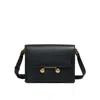 Marni Sleek Rectangular Black Crossbody Bag With Gold-tone Metal Closure In Black