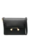 Marni Medium Rectangular Shoulder Bag With Flap In Black