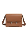 Marni Trunkaroo Foldover Top Medium Shoulder Bag In Brown
