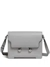 Marni Trunk Leather Satchel Bag In Grey