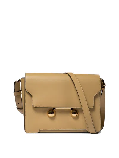 Marni Medium Trunkaroo Shoulder Bags In Beige