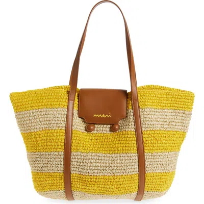MARNI MARNI MEDIUM TRUNKAROO STRIPE WOVEN TOTE