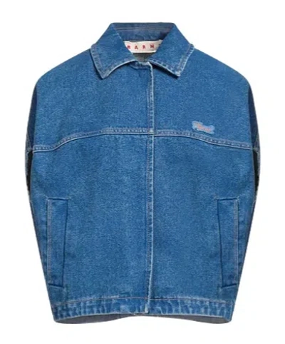 Marni Mediumblue Shortsleeve Denim Jacket In Blue