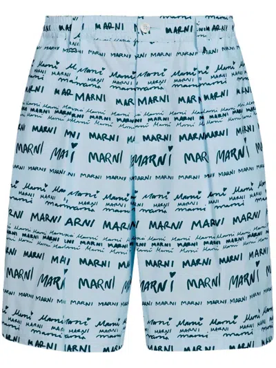 Marni Hose Mit Logo-print In Blue