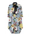 Marni Melodia Print Oversized Poplin Dress In Blue