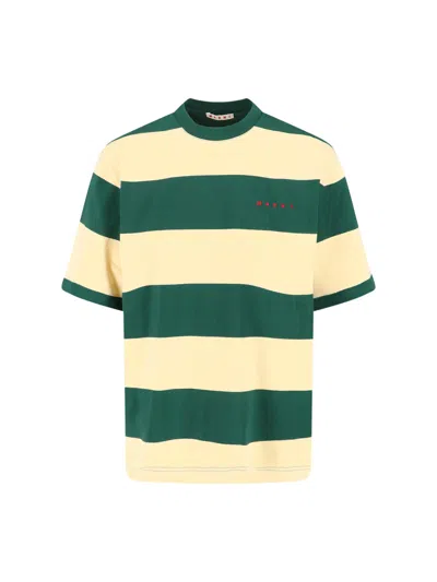 Marni Classic Cut Yellow T-shirt In Black