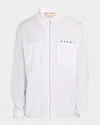 Marni Cotton Full Zip Shirt In White