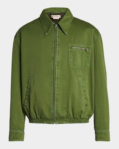 Marni Men & Apos;s Cotton Full-zip Blouson Jacket In Green