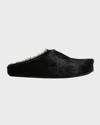 Marni Men's Long-hai Fussbett Clogs In Black