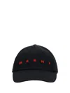 Marni Baseball Cap With Embroidered Logo In Black