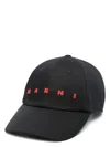 Marni Baseball Cap With Embroidered Logo In Black