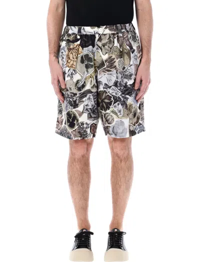 Marni Black Floral Print Bermuda Shorts