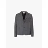 Marni Distressed-effect Striped Blazer In Black