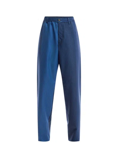 Marni Colour-block Pinstripe Pattern Trousers In Stb94 Blumarine