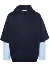 Marni Layered-design Hoodie In Blue