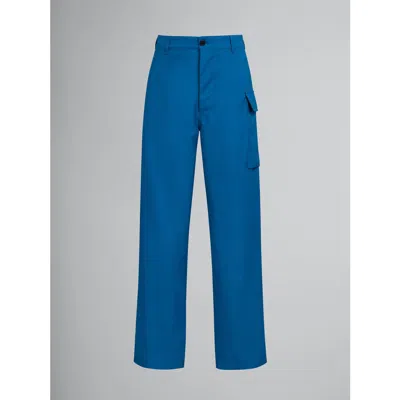 Marni Men's Blue Straight-leg Cargo Trousers In ["blue"]