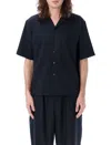 Marni Logo-patch Short-sleeved Shirt In Blue