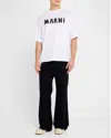 Marni White Logo T-shirt In Black