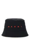 Marni Black Embroidered Logo Bucket Hat In Black