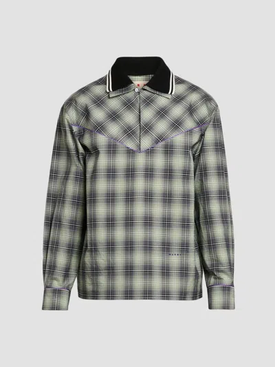 Marni Men's Check Cotton Poplin Shirt In Multi