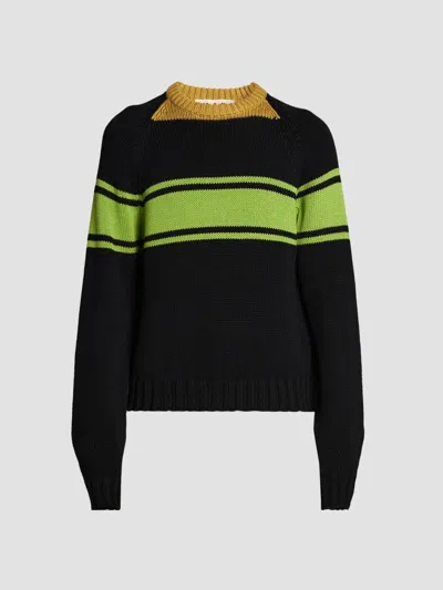 Marni Men's Colorblocked Cotton Crewneck Sweater In Multi