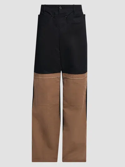Marni Men's Contrast Trim Technical Gabardine Cargo Pants In Black