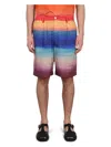 Marni Knee-length Cotton Bermuda Shorts With Gradient Design In Multicolour