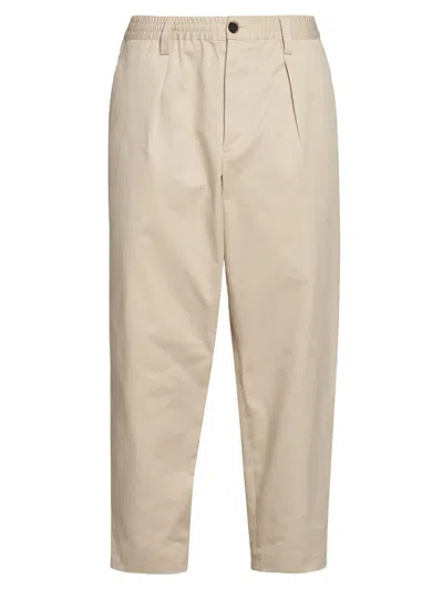 Marni Men's Cotton Gabardine Crop Trousers In White