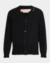 Marni Logo Embroidery Cardigan Sweaters And Cardigans Black In Black
