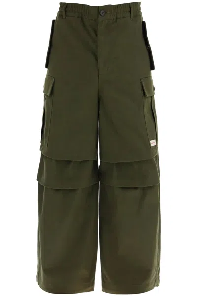 MARNI OVERSIZED GREEN CARGO PANTS FOR MEN