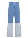 Marni Wide Leg Blue Jeans With High Turn-up