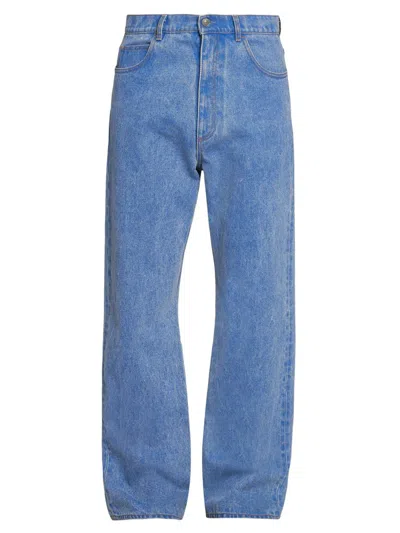 Marni Men's Denim Wide-leg Trousers In Blue