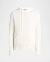 Marni Men's Distressed Knit Logo Hoodie In White