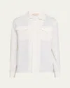 Marni Double Pocket Relaxed Fit Tropical Wool Shirt In White
