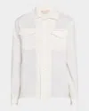 Marni Double Pocket Relaxed Fit Tropical Wool Shirt In White