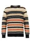 Marni Crew Neck Mohair Blend Sweater With Striped Pattern In Multicolor