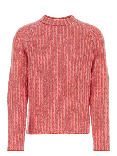 MARNI MEN'S EMBROIDERED WOOL BLEND SWEATER