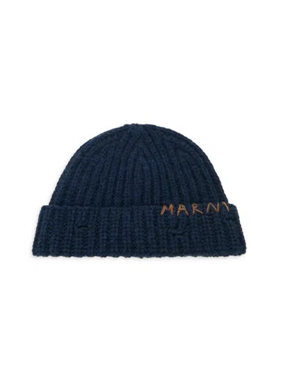 Marni Men's Fisherman Rib-knit Wool Beanie In Blue